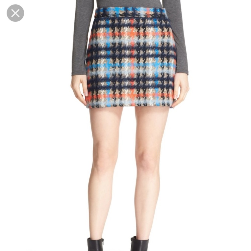 Milly Multicolor Plaid Skirt